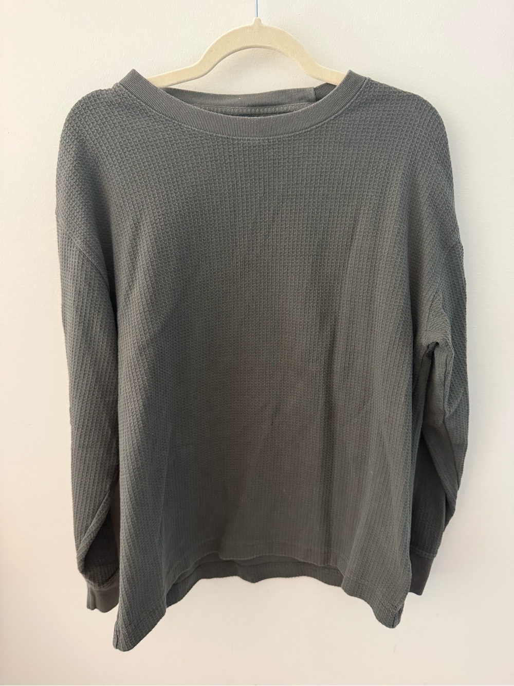 Abercrombie & Fitch Men’s Waffle Knit Long Sleeve Shirt Gray Size Medium